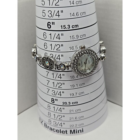 Peck And Peck Womens Marcasite Faux Opal Bracelet Watch Quartz New Battery - Picture 6 of 9